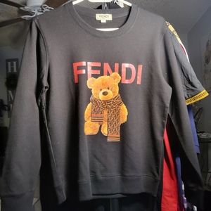 Fendi crew neck sweater shirt bear designer new never worn small